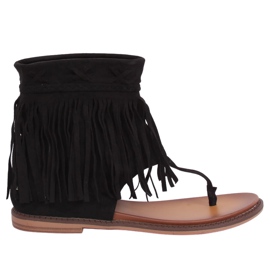 Černé žabky se svrškem NS129P Černá černý