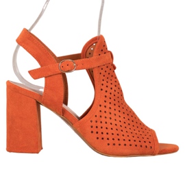 Small Swan Prolamované sandály ve hvězdách oranžový Small Swan Prolamované sandály ve hvězdách oranžový