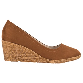 Goodin Semišové klínové lodičky hnědý