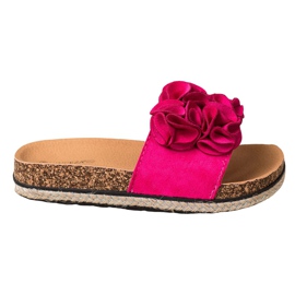 Pohodlné pantofle s květinami VINCEZA růžový Pohodlné pantofle s květinami VINCEZA růžový