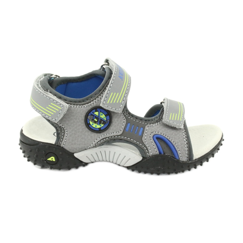 American Club Americké kožené sandály HL20/20, šedomodré šedá