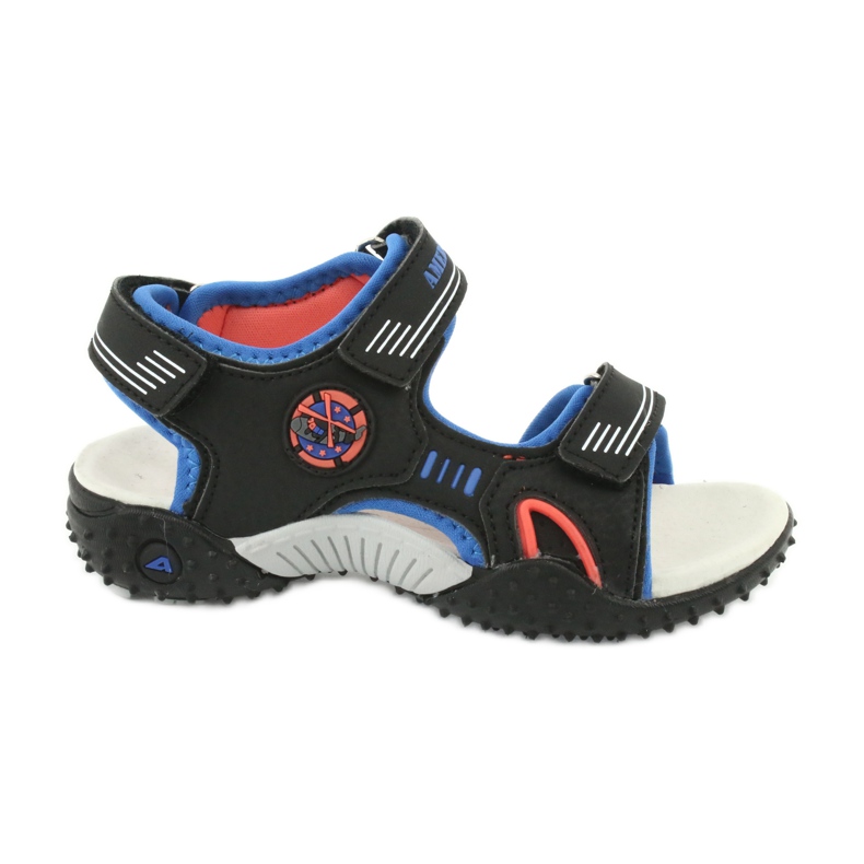 American Club Americké kožené sandály HL20/20, černo/modré černá