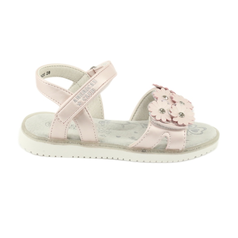 Růžové sandály s perleťovými flitry American Club XD10/20 růžový