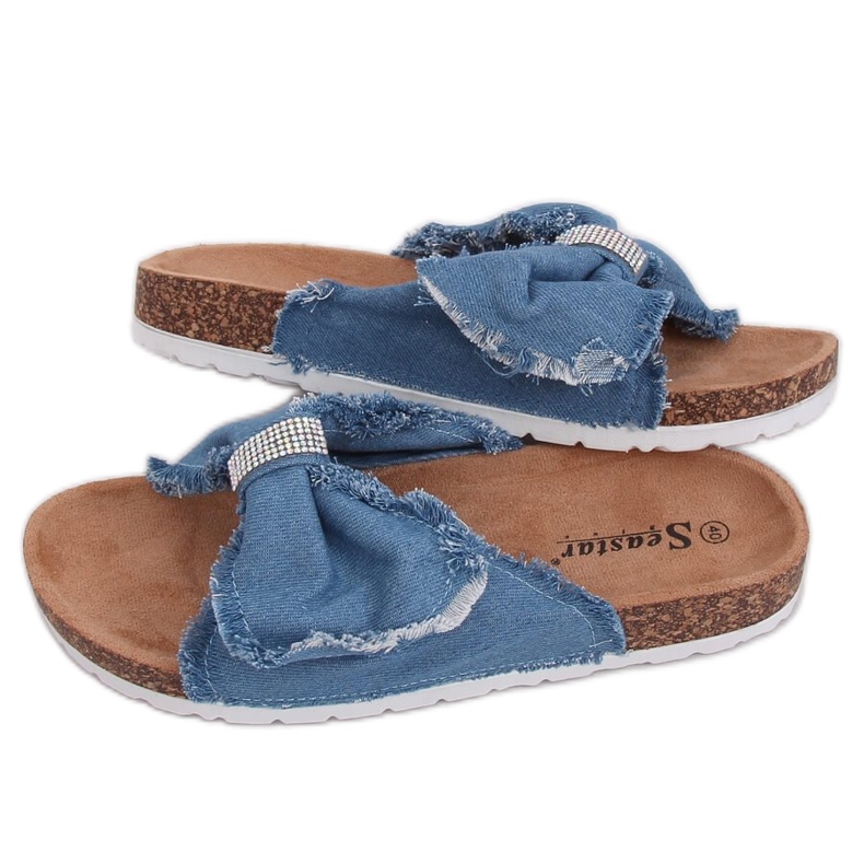 Plátěné pantofle na korku BG60P Light Blue modrý