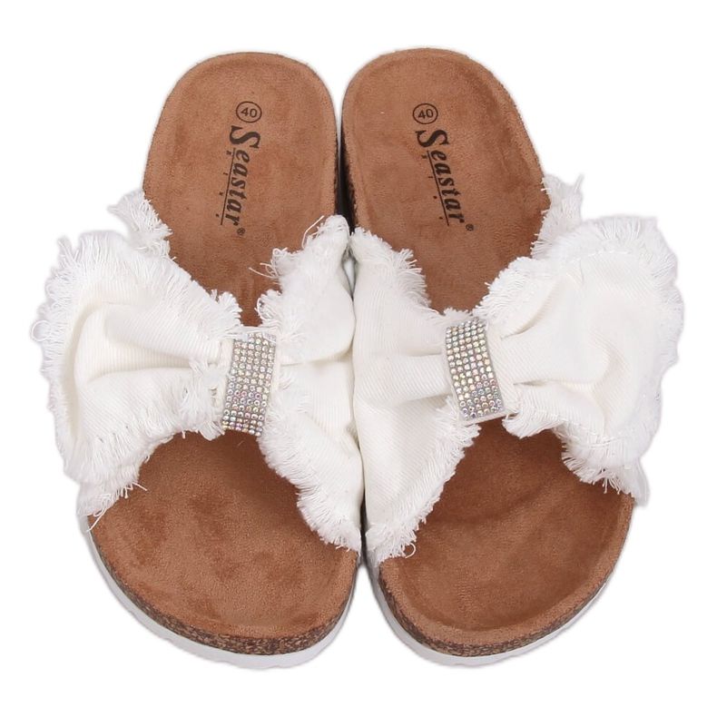 Plátěné pantofle na korkové bílé BG60P White bílý