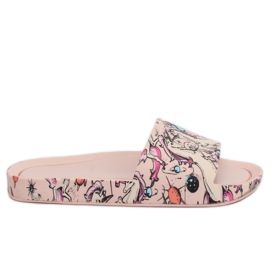 Růžové pantofle Unicorn CK83 Pink růžový Růžové pantofle Unicorn CK83 Pink růžový