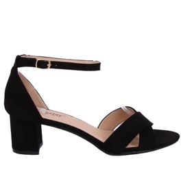 Černé sandály na vysokém podpatku F189P Black černá Černé sandály na vysokém podpatku F189P Black černá