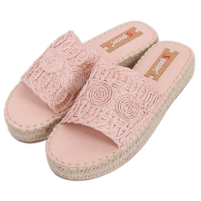 Pantofle růžové espadrilky T353P růžový Pantofle růžové espadrilky T353P růžový