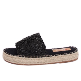 Pantofle černé espadrilky T353P Black černý