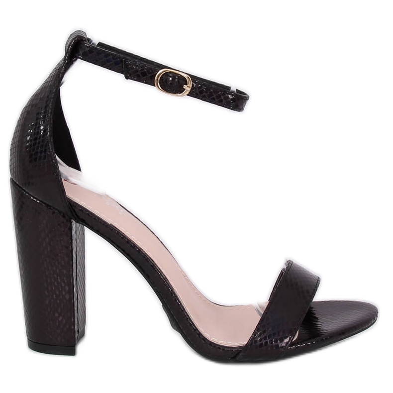 Holografické sandály na vysokém podpatku TU135P Black černá