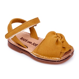 FRROCK Dětské žluté praštěné sandály na suchý zip žlutá