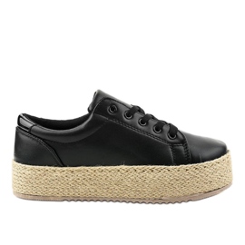 Černé krajkové espadrilky 6220 černý