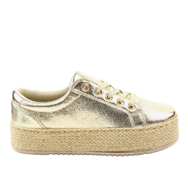 Zlaté krajkové espadrilky 6220 zlatý