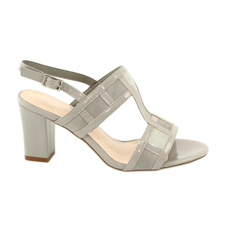 Sandály na sloupek kotníku šedé Sergio Leone SK814 šedá