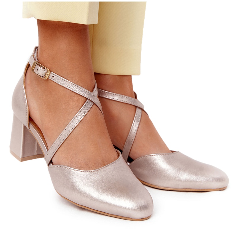 Dámské lodičky Maciejka Leather Golden 04070-25 zlatý