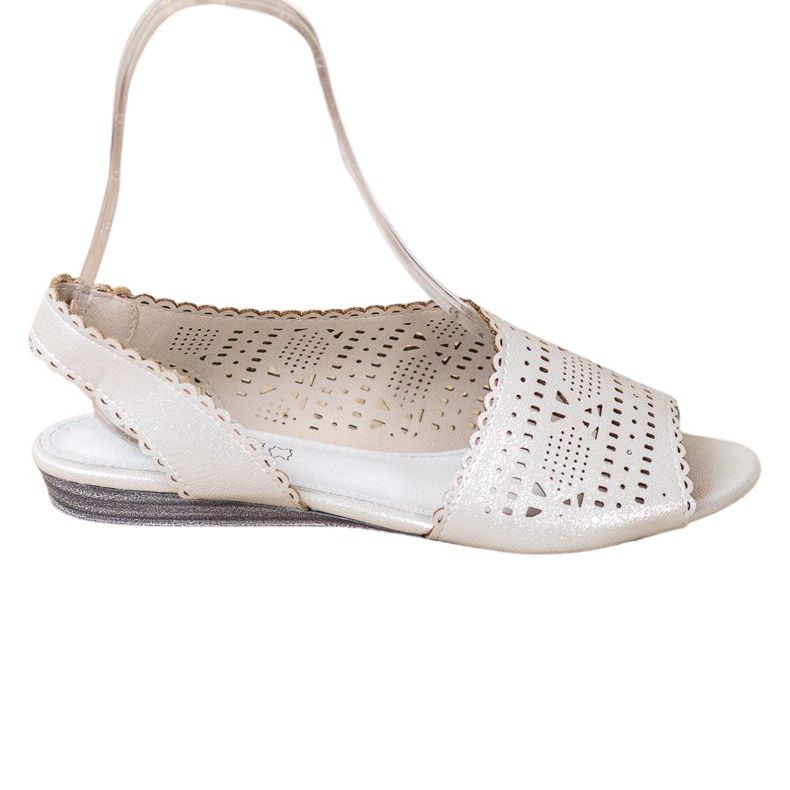 Goodin Lesklé stříbrné sandály šedá