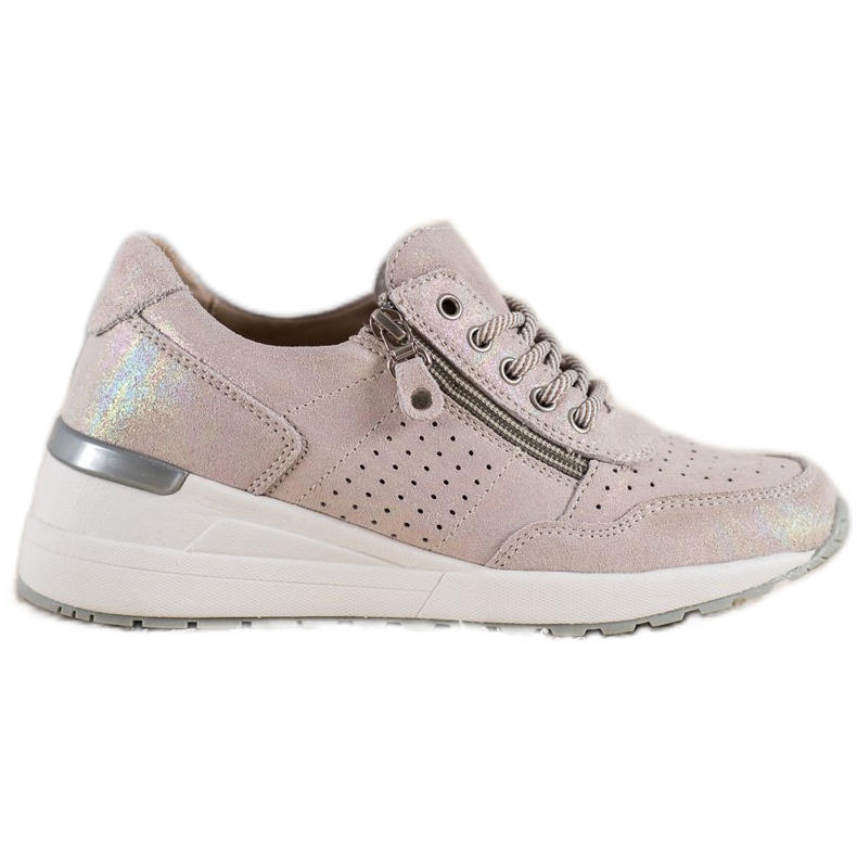 Kožené tenisky se zipem VINCEZA hnědý