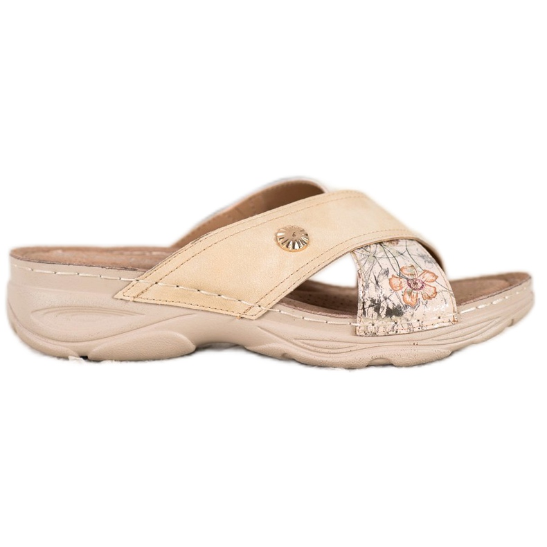 Pantofle na platformě VINCEZA béžový