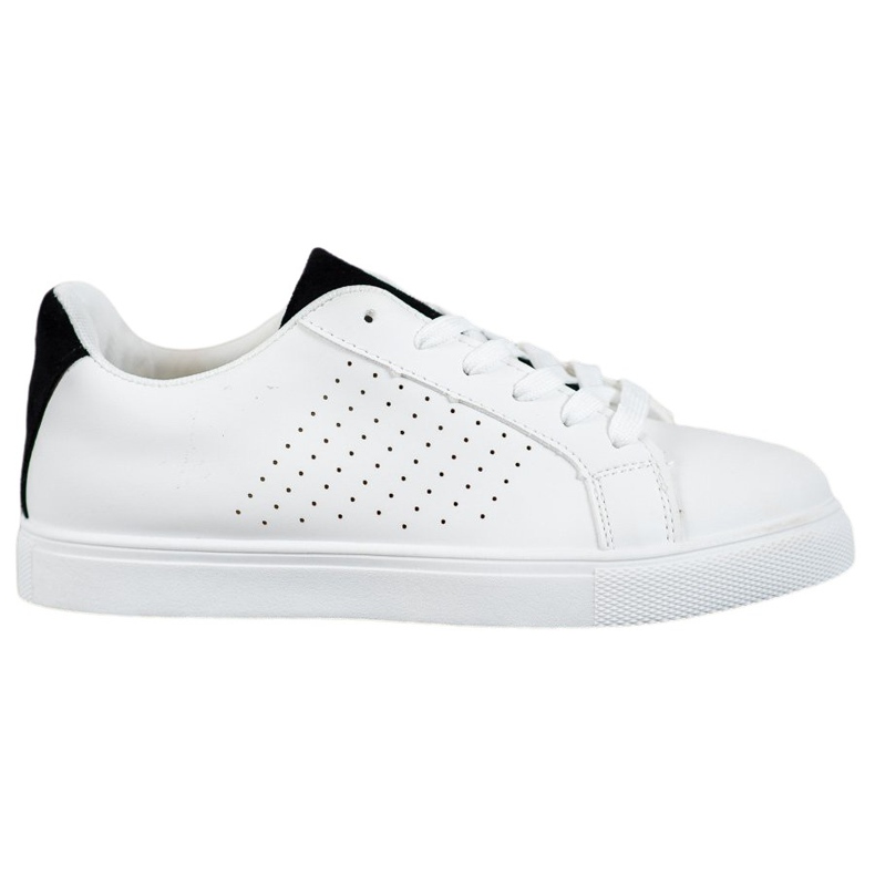 SHELOVET Bílé boty se semišovými vložkami bílý