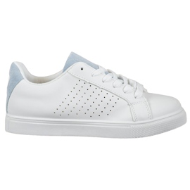 SHELOVET Bílé boty se semišovými vložkami bílý