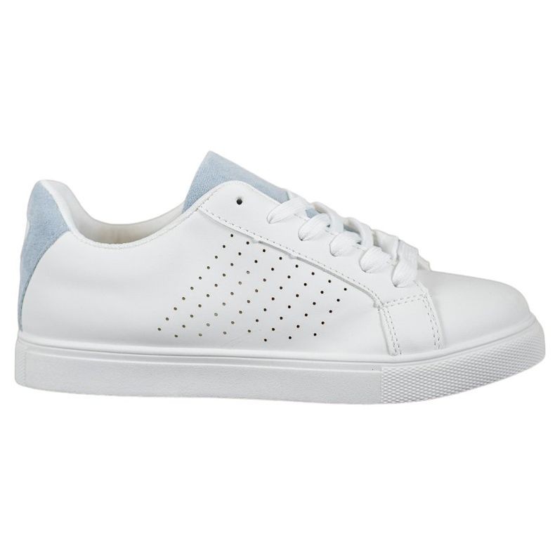 SHELOVET Bílé boty se semišovými vložkami bílý