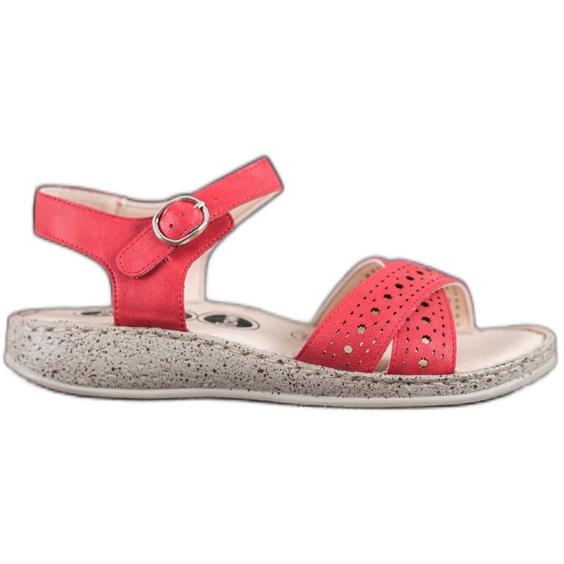 SHELOVET Lehké sandály na platformě červené