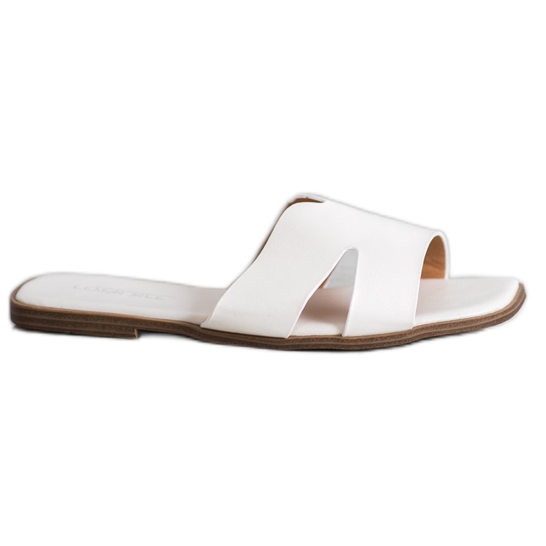 SHELOVET Klasické pantofle z ekologické kůže bílý