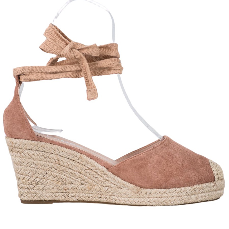 SHELOVET Klínové espadrilky růžový