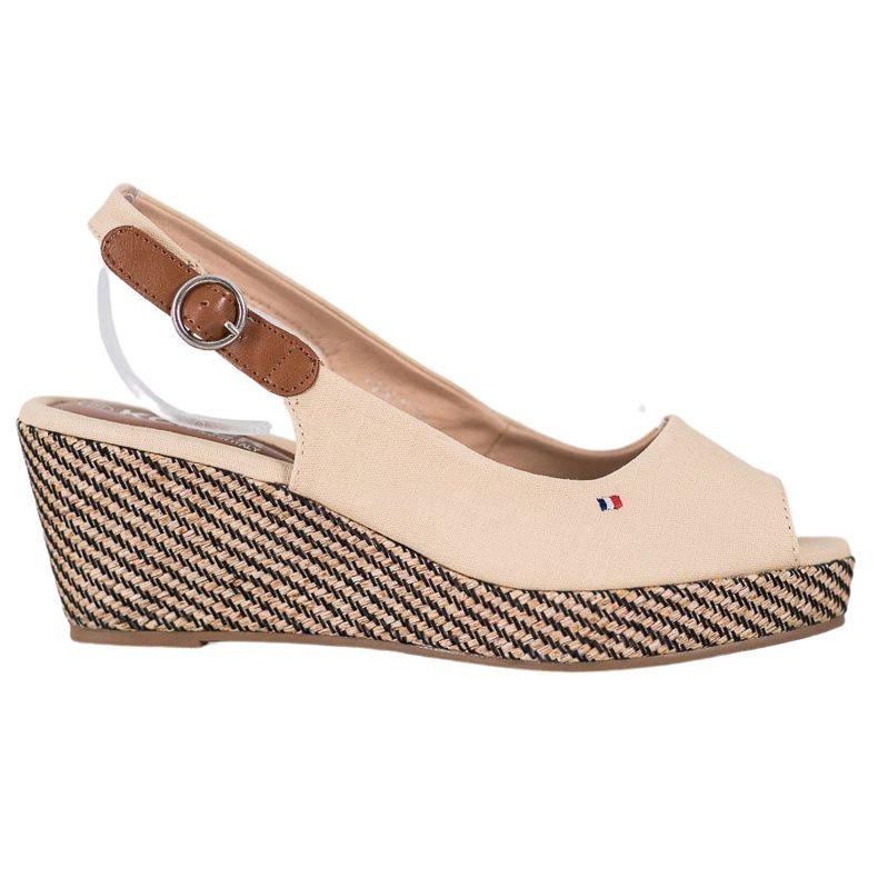 SHELOVET Klasické klínové sandály hnědý