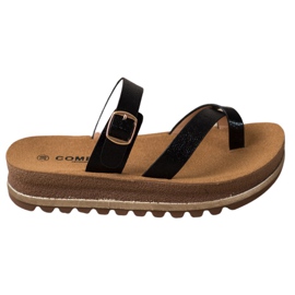 Comer Pantofle Na Módní Platformě černý