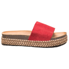 Comer Neformální pantofle na platformě červený