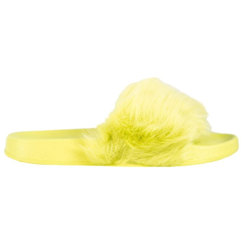 SHELOVET Gumové pantofle s kožešinou vícebarevný zelená