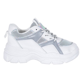 Sweet Shoes Svázané tenisky bílý šedá Sweet Shoes Svázané tenisky bílý šedá
