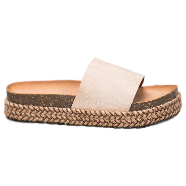 Comer Neformální pantofle na platformě hnědý