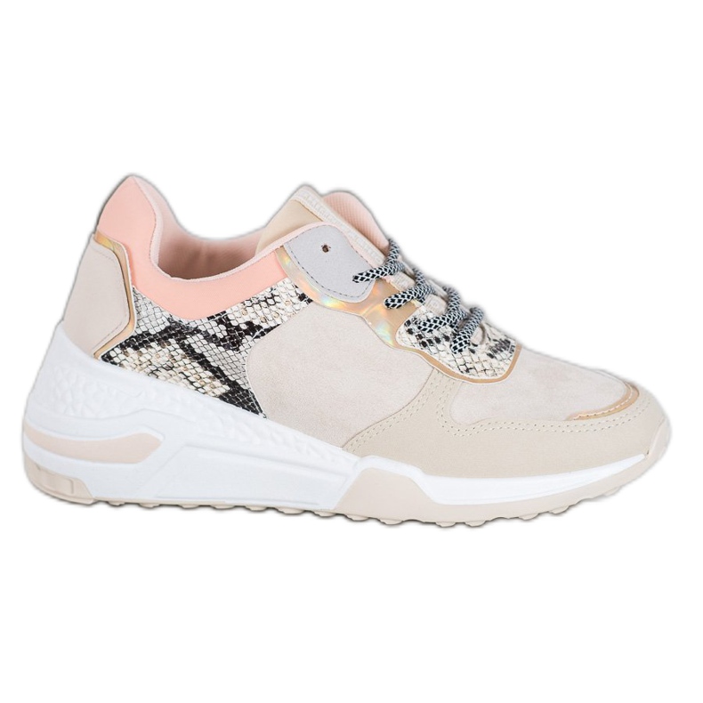 SHELOVET Snake Print tenisky hnědý