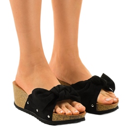 Černé klínové sandály 7862-KL černý
