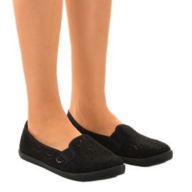 HJ1709 černé nazouvací prolamované tenisky černá HJ1709 černé nazouvací prolamované tenisky černá