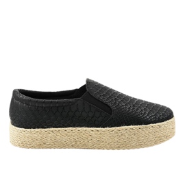 Černé nazouvací espadrilky 6140 černý
