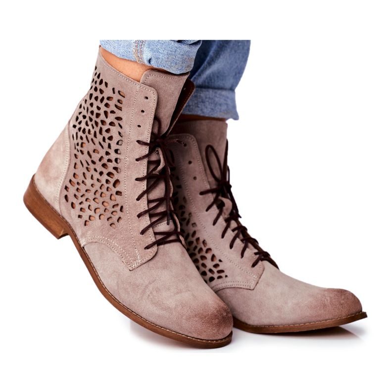 Nicole Dámské kožené boty Cappucino Meridan béžový