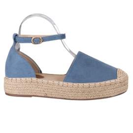 SHELOVET Espadrilky se sponou modrý SHELOVET Espadrilky se sponou modrý
