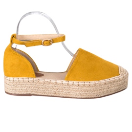 SHELOVET Espadrilky se sponou žluť