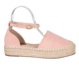 SHELOVET Espadrilky se sponou růžový SHELOVET Espadrilky se sponou růžový