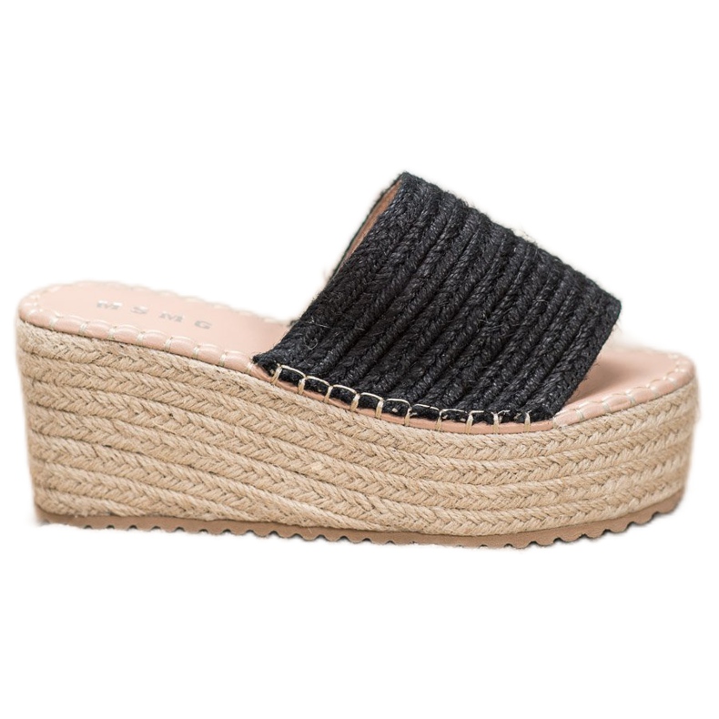 SHELOVET Sandály na klínku černá