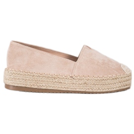 SHELOVET Espadrilky na platformě hnědý