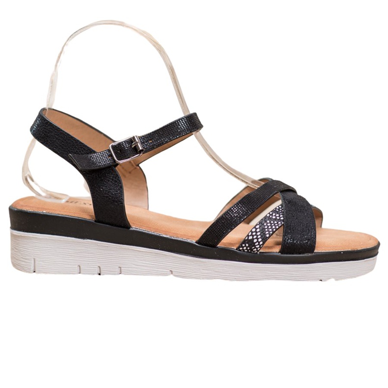 Small Swan Sandály Na Nízkém Klínu černá