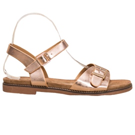 Small Swan Zlaté sandály s přezkou zlatý