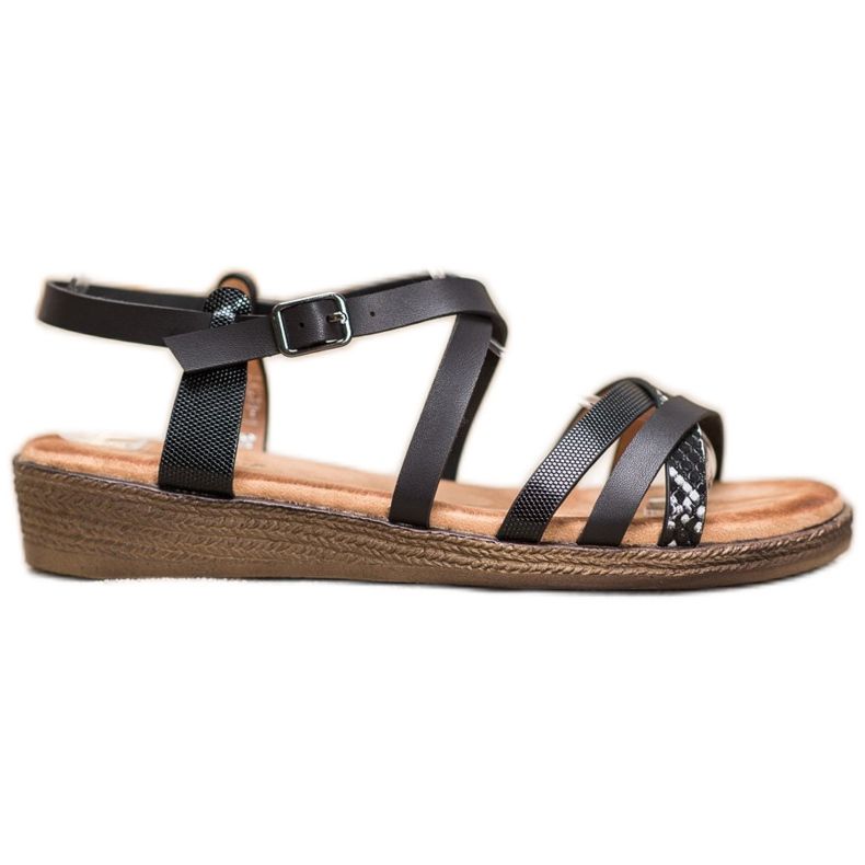 Small Swan Stylové černé sandály černá