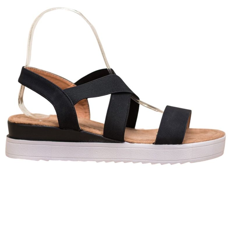 SHELOVET Černé sandály s gumičkou černá