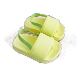 FRROCK Dětské dívčí pantofle Brocade Lime Rimia žlutá