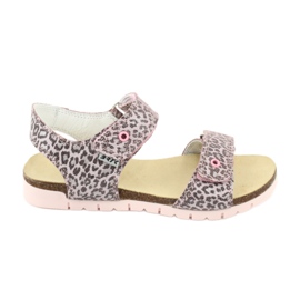 Růžové sandály Bartek s leopardím potiskem 79183-BBK růžový růžový